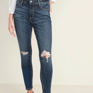 New High Waisted Distressed Super Skinny Jeans